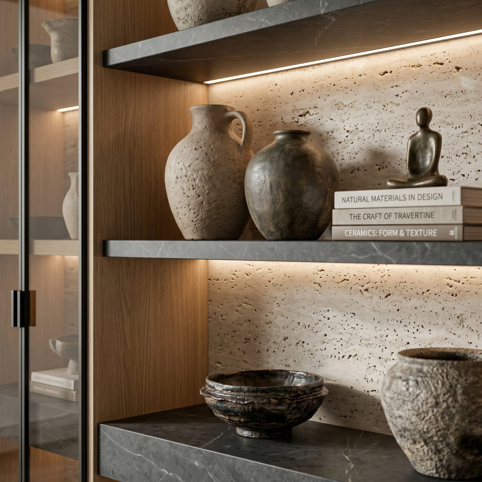 Luxury living interior with natural materials - Fragment Ruang design philosophy
