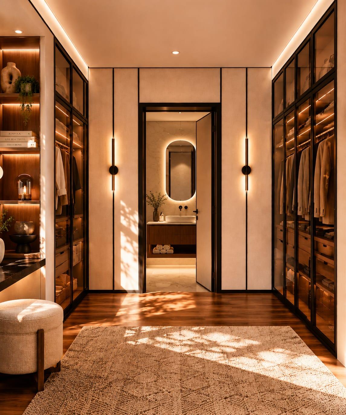 luxury walk-in closet interior design by Fragment Ruang