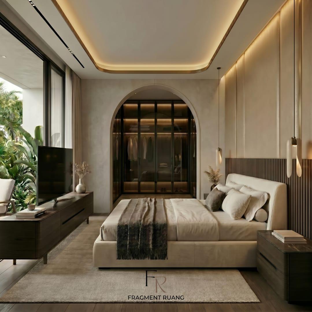 Luxury bedroom interior design by Fragment Ruang